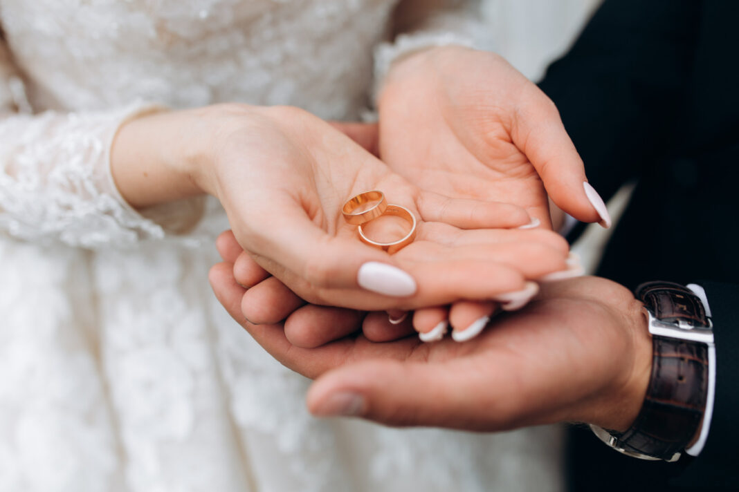 свадьба кольца венчание